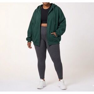 Popflex Zip Cloud Hoodie Game Time Green Oversized Full Zip Womens 1X/3X NWT